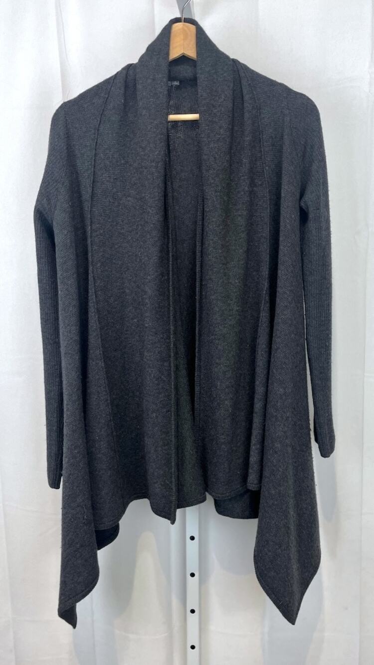 VINCE Draped Open Front Cardigan Tunic Sweater Wool Cashmere Gray Size 2XS XXS